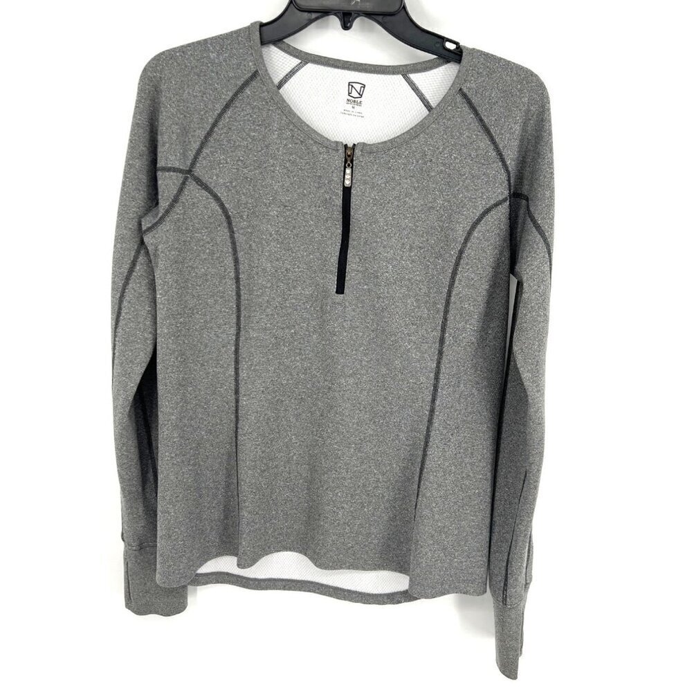 Noble Outfitters Womens 1/4 Pullover Equestrian Grey Performance Size Medium